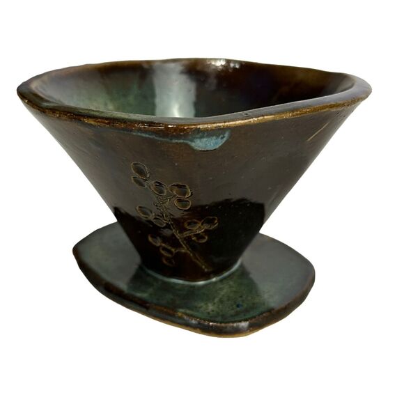 pottery coffee pour over set Artist Signed Handmade Studio Art - Picture 5 of 16